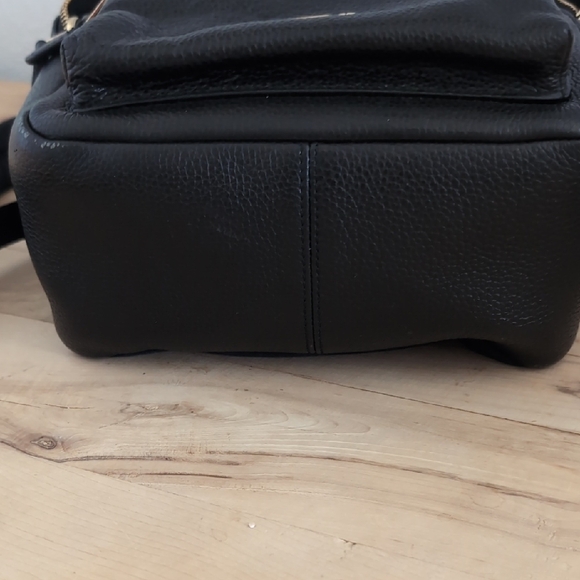 Coach Black Pebbled Leather Mini Backpack with Gold Hardware